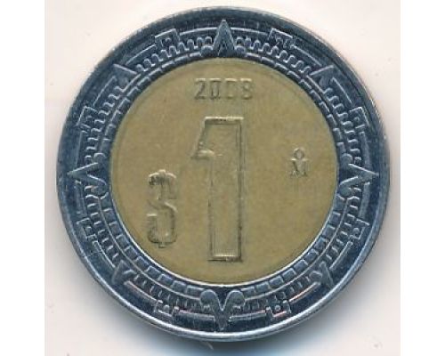 1 новый песо 2008 год Мексика