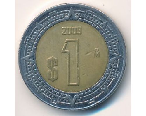 1 новый песо 2009 год Мексика