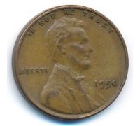 1 цент 1950 год США Пшеничный Цент