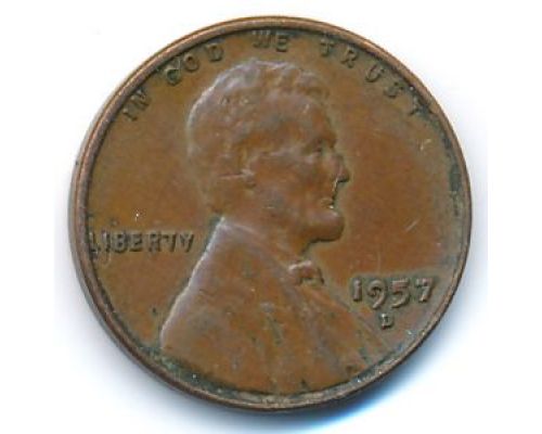 1 цент 1957 год D США