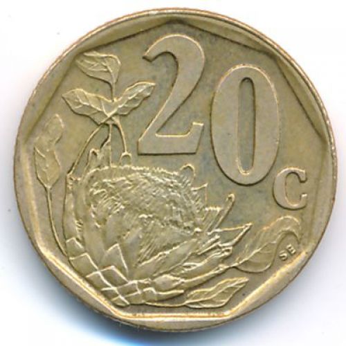 20 центов 1997 год ЮАР