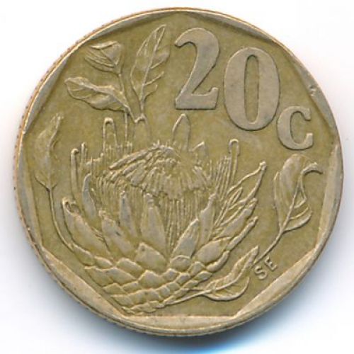 20 центов 1995 год ЮАР