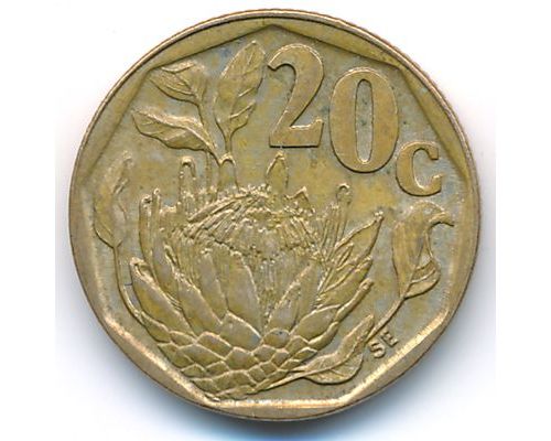 20 центов 1994 год ЮАР Протея