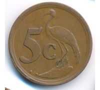 5 центов 1993 год ЮАР Журавль
