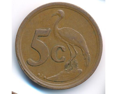 5 центов 1993 год ЮАР Журавль