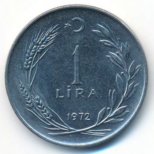 1 лира 1972 год Турция