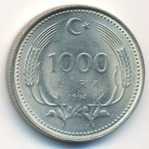 1000 лир 1994 год Турция