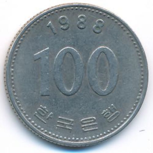 100 вон 1988 год Южная Корея
