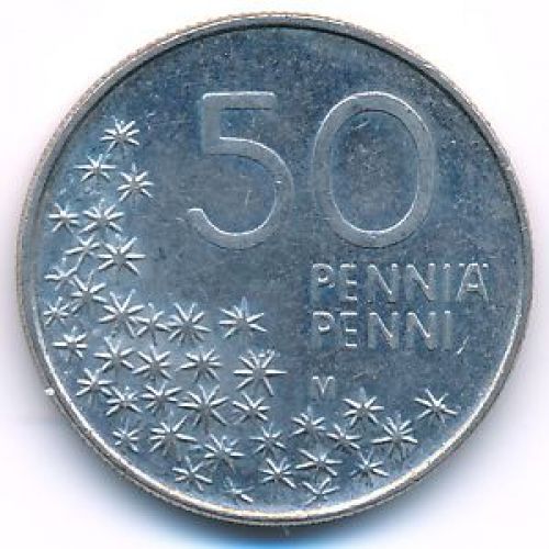 50 пенни 1990 год Финляндия