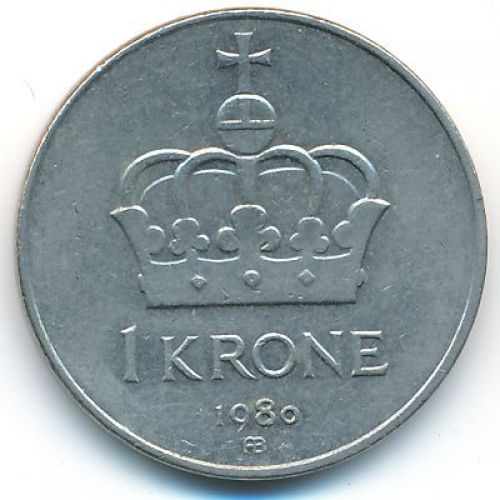 1 крона 1980 год Норвегия