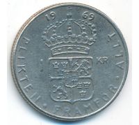 1 крона 1969 год Швеция Густав VI Адольф