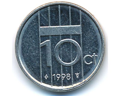 10 центов 1998 год Нидерланды