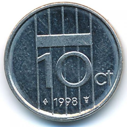 10 центов 1998 год Нидерланды