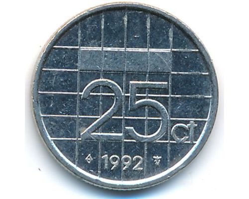 25 центов 1992 год Нидерланды