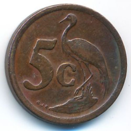 5 центов 1990 год ЮАР