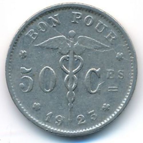 50 сентим 1923 год Бельгия Belgique