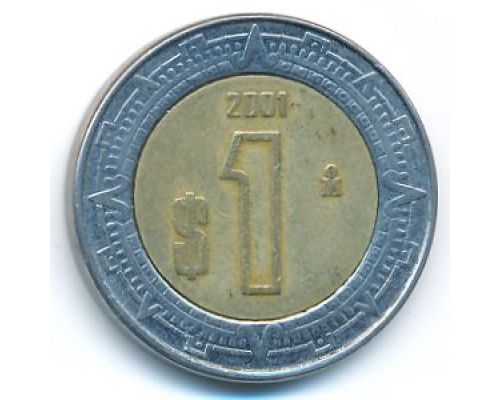 1 новый песо 2001 год Мексика