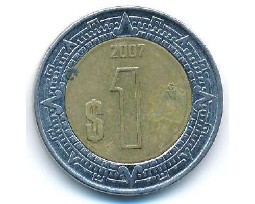 1 новый песо 2007 год Мексика