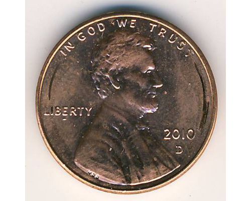 1 цент 2010 год D США