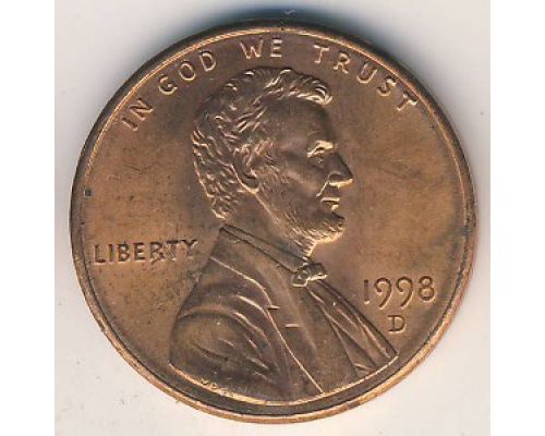 1 цент 1998 год D США