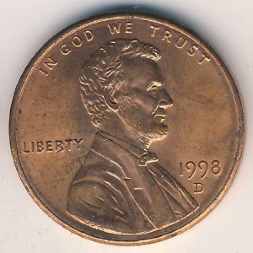 1 цент 1998 год D США