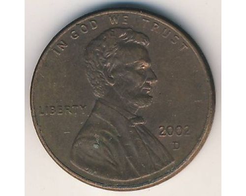 1 цент 2002 год D США