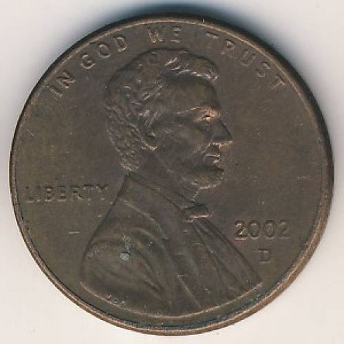 1 цент 2002 год D США