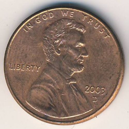 1 цент 2003 год D США