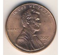 1 цент 2005 год D США