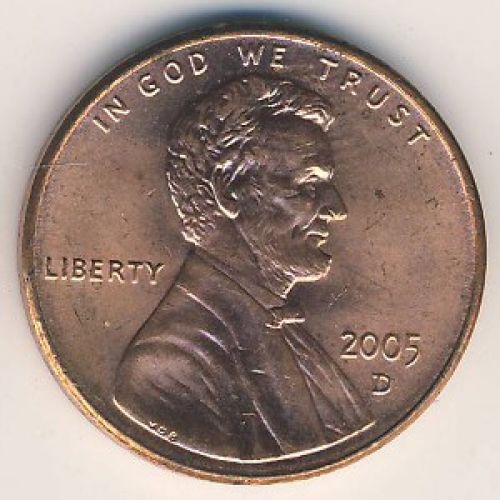 1 цент 2005 год D США