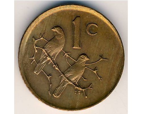 1 цент 1970 год ЮАР Птицы 