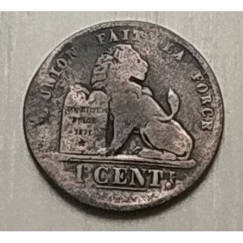 1 цент 1882 год Бельгия DES BELGES
