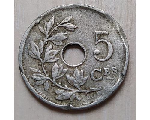 5 сентим 1920 год Бельгия BELGIQUE состояние VG