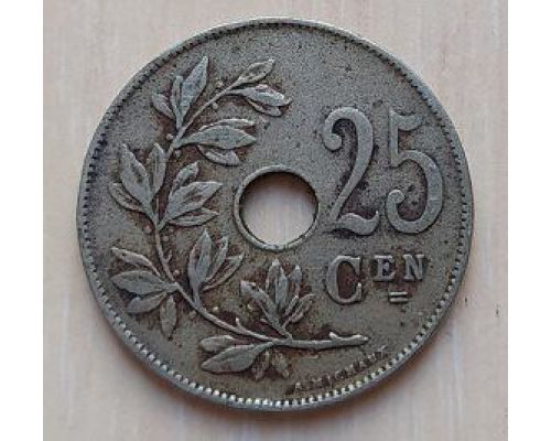 25 сентим 1921 год Бельгия BELGIE