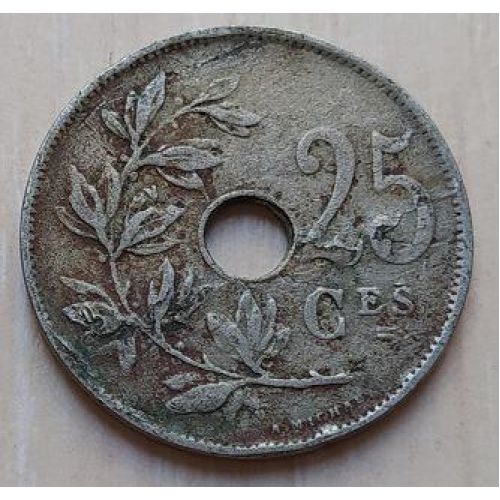 25 сентим 1922 год Бельгия BELGIQUE состояние VG