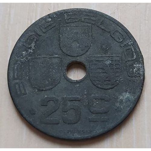 25 сентим 1942 год Бельгия BELGIE-BELGIQUE