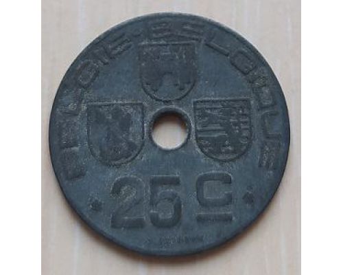 25 сентим 1945 год Бельгия BELGIE-BELGIQUE