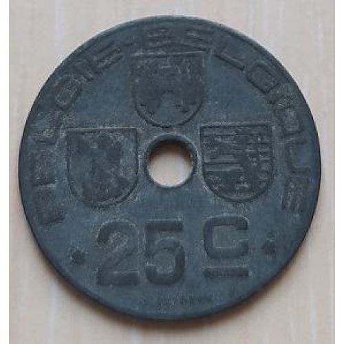 25 сентим 1945 год Бельгия BELGIE-BELGIQUE