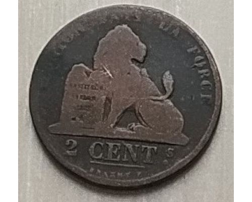2 сентима 1863 год Бельгия DES BELGES