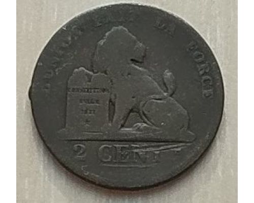 2 сентима 1870 год Бельгия DES BELGES