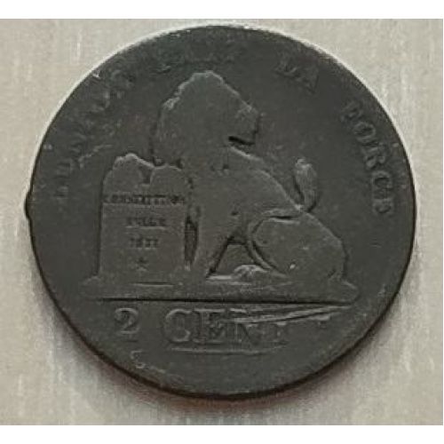 2 сентима 1870 год Бельгия DES BELGES