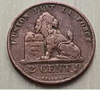 2 сентима 1876 год Бельгия DES BELGES
