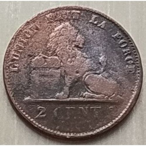 2 сентима 1876 год Бельгия DES BELGES (2)