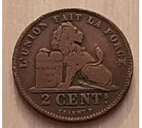 2 сентима 1902 год Бельгия DES BELGES