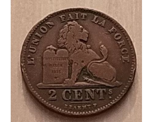 2 сентима 1902 год Бельгия DES BELGES