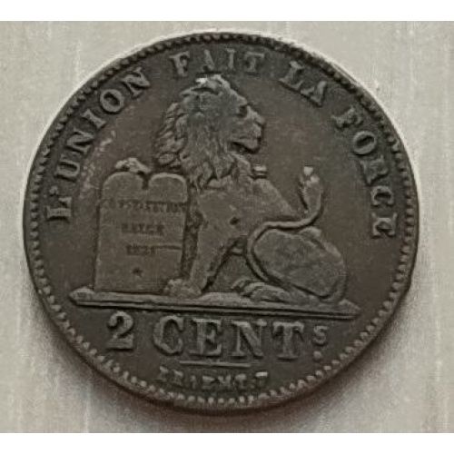 2 сентима 1905 год Бельгия DES BELGES