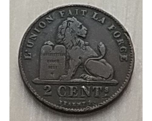 2 сентима 1909 год Бельгия DES BELGES