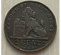 2 сентима 1909 год Бельгия DER BELGEN