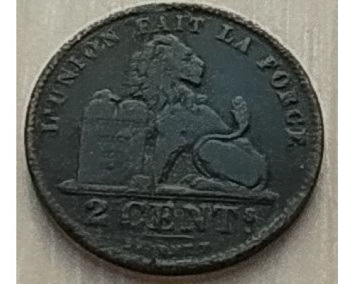 2 сентима 1912 год Бельгия DES BELGES