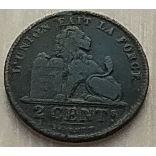 2 сентима 1912 год Бельгия DES BELGES